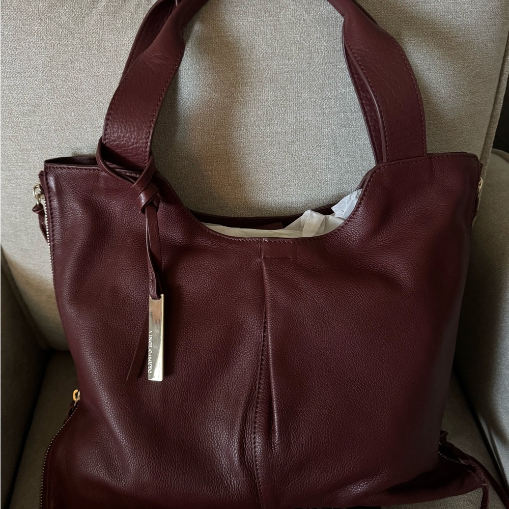 Vince Camuto Burgundy Leather Bag